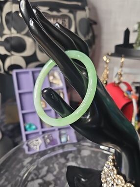 Green Jade Bangle Bracelet - Women Jewelry